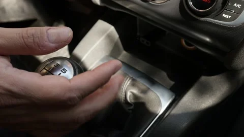 Changing gear with stick slow motion video Stock Footage 91415558