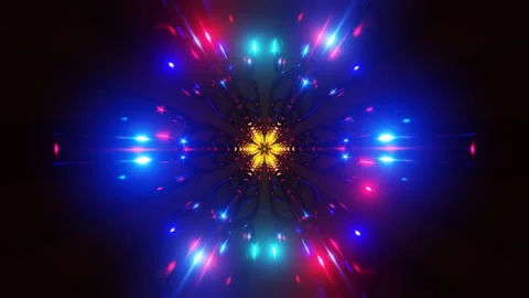 Changing geometric forms seamless VJ loop with abstract strobe lights Stock Footage 327443315