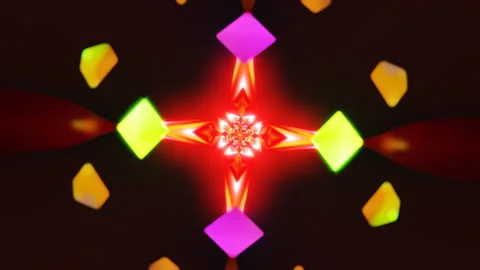 Changing geometric patterns in an abstract seamless VJ light loop Stock Footage 327443133