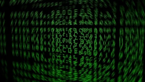Changing green hexadecimal codes, loop-able and blurred (3d rendering) Stock Footage 84708435