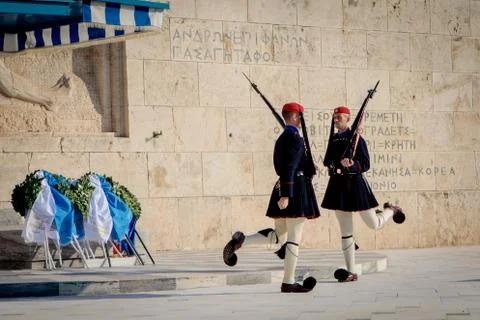 Changing of the guard in Athens Foto stock