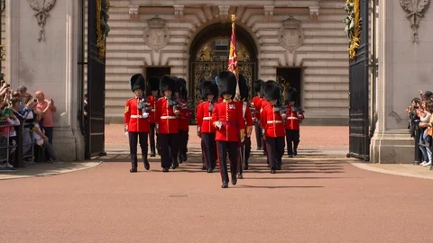 Changing the Guard at Buckingham Palace London. Stock Footage 120221373