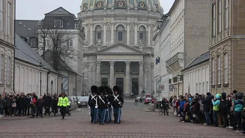 Changing the guard in Copenhagen Stock Footage 186125123