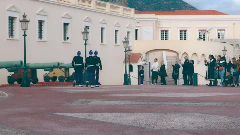 Changing of the guard  front of the Prince’s Palace of Monaco, Stock Footage 329450531