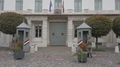 Changing of the Guard Marching at Buda Castle, Budapest, Hungary Stock Footage 316249538