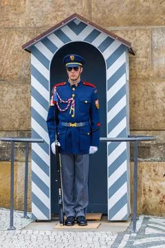 Changing of the guard at the post of honor in the Czech Republic. Suitable for Stock Photos