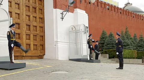 Changing of the guard at the Red Square Stock Footage 49965949