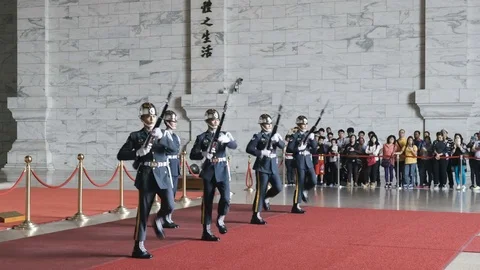 The changing of the guards ceremony Timelapse Stock Footage 76180637