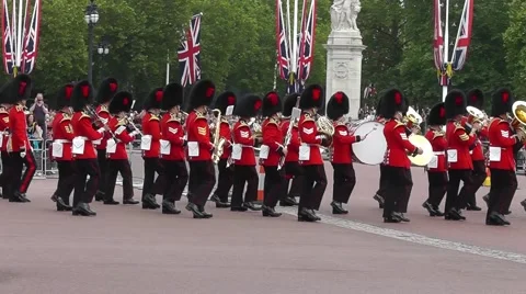 Changing of the guards - guards band Stock Footage 40268652