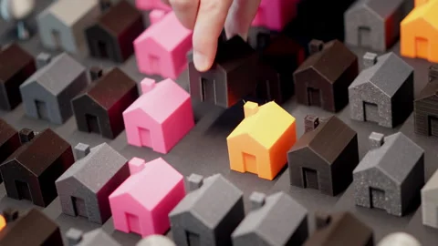 Changing house bigger house 3d model Stock Footage 306538503