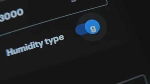 Changing Humidity type from Percentage to grams Stock Footage 302827964