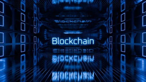 Changing inscription "blockchain technology". Stock Footage 269543405