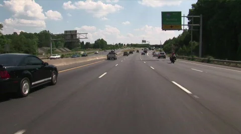 Changing lanes in heavy traffic Stock Footage 862844
