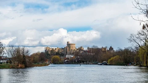 Changing light and clouds over Windsor Castle Stock Footage 104815669