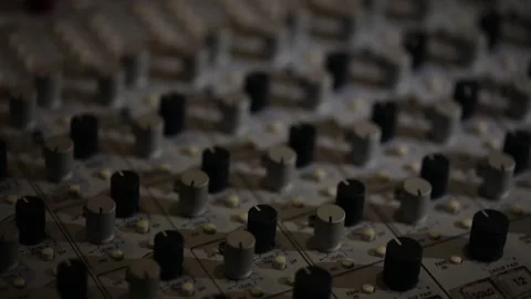 Changing light on the mixer buttons in close-up. Stock Footage 246682703