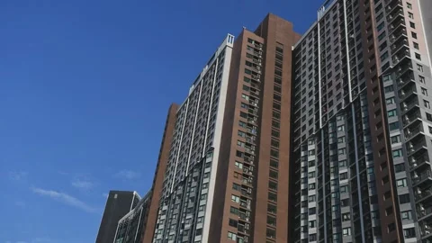 The changing lighting conditions of condominium residential buildings , tim.. Stock Footage 227234698