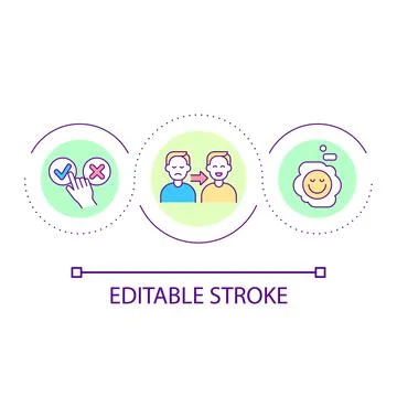 Changing mental state loop concept icon Stock Illustration