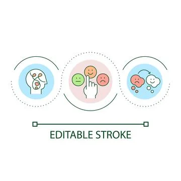 Changing mental state loop concept icon Stock Illustration