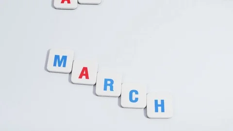 Changing of months on white background. Stop motion Stock Footage 71770406