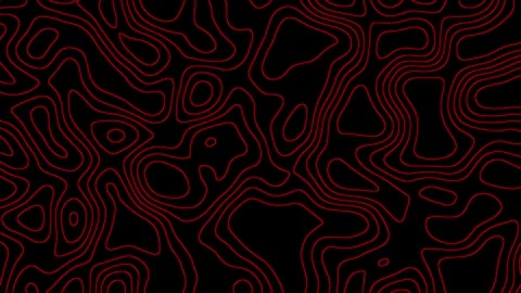 The changing of the moving red lines resembling a topographic map Stock Footage 309869629