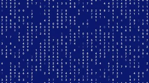 Changing numbers on blue background on 3d illustration. Stock Illustration