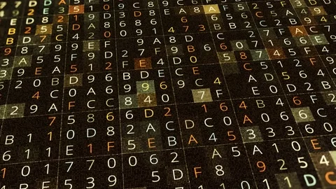 Changing numbers in digital space. Animation. Selection of changing numbers in Stock Footage 144341796