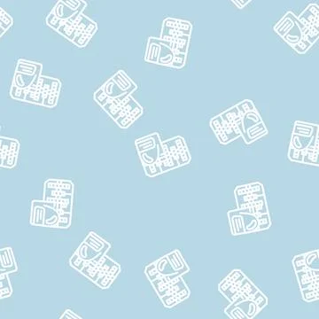 Changing oil in gearbox line vector seamless pattern Stock Illustration