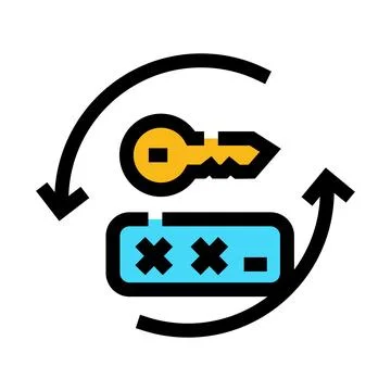 Changing password for online account security concept Stock Illustration