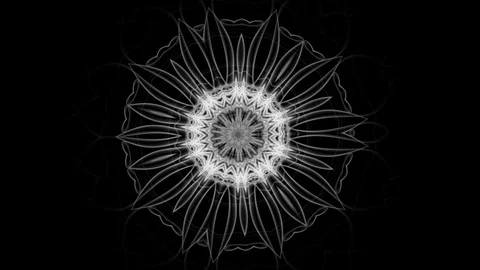 Changing pattern of a round flower - seamless looping (FULL HD) Video stock 94338159