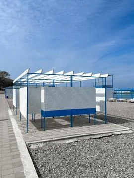 Changing place on the beach Stock Photos