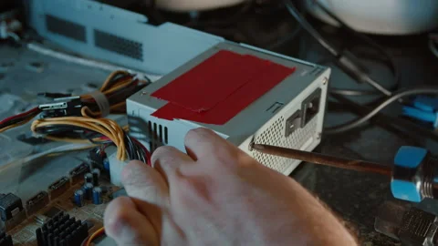 Changing power supply on security camera 2 Stock Footage 132019461