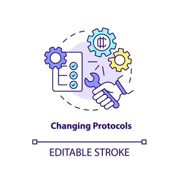 Changing protocols concept icon Stock-Illustration