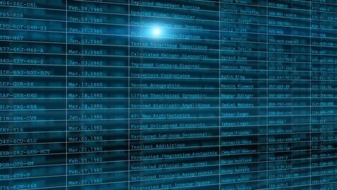 Changing random names in register on computer screen. Stock Footage 115855229