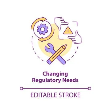 Changing regulatory needs concept icon Stock Illustration