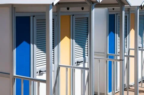 Changing Room on the Beach Foto stock