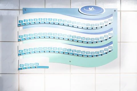 Changing room in the pool with hanger. Stock Photos