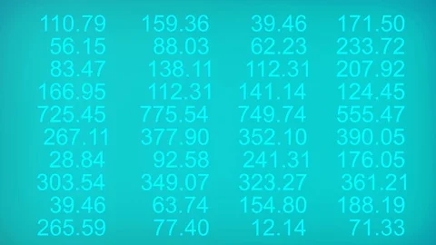 Changing rows of random numbers on background Stock Footage 122128774