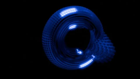 Changing Shape Donut 4K VJ Loop - Abstract Morphing Animation Blue Stock Footage 307900754