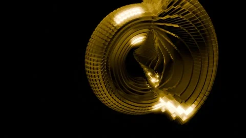 Changing Shape Donut 4K VJ Loop - Abstract Morphing Animation Gold Stock Footage 307900757