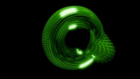 Changing Shape Donut 4K VJ Loop - Abstract Morphing Animation Green Stock Footage 307900758