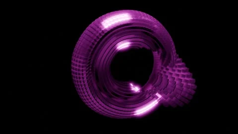 Changing Shape Donut 4K VJ Loop - Abstract Morphing Animation Pink Stock Footage 307900763