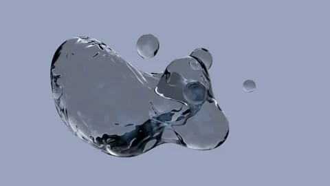 Changing the shape of a simple abstract fluid flow. Minimalistic drops of water Stock Footage 149342288