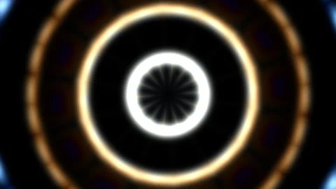 Changing shapes in a circular motion with glowing lights Vídeo Stock 338013790