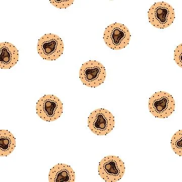 Changing size chape color mole melanoma vector seamless pattern Stock Illustration
