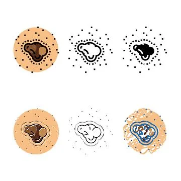 Changing size chape color mole forms melanoma color icon vector イラスト素材