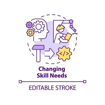 Changing skill needs concept icon Stock Illustration