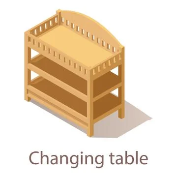 Changing table icon, isometric style. Stock Illustration