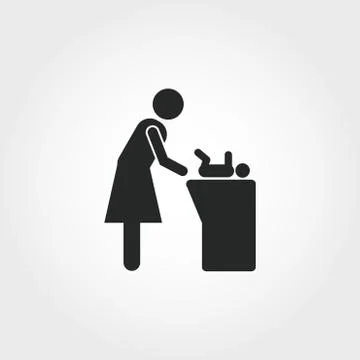 Changing Table icon. Monochrome style design from baby things icon collection Illustrazione stock