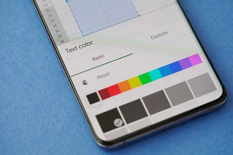 Changing text color in Microsoft excel Fotos de archivo