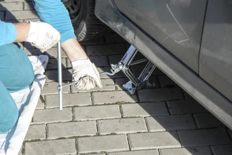 Changing tires Fotos de archivo